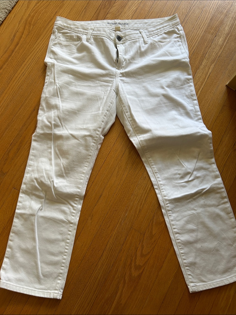 Banana Republic White Slim Straight Jeans